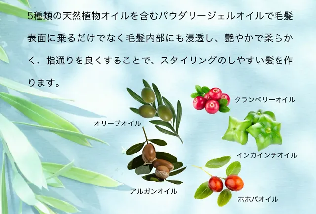 高保湿の５種類の天然植物オイル